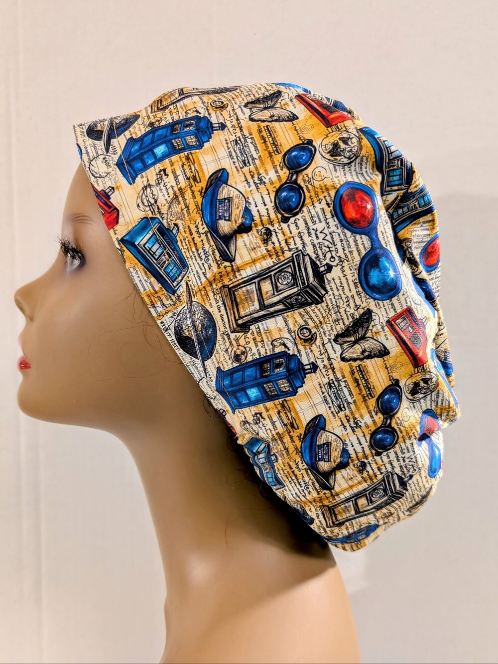 Dr. Who, Euro Style Scrub Cap, Scrub Cap, Chemo Hat